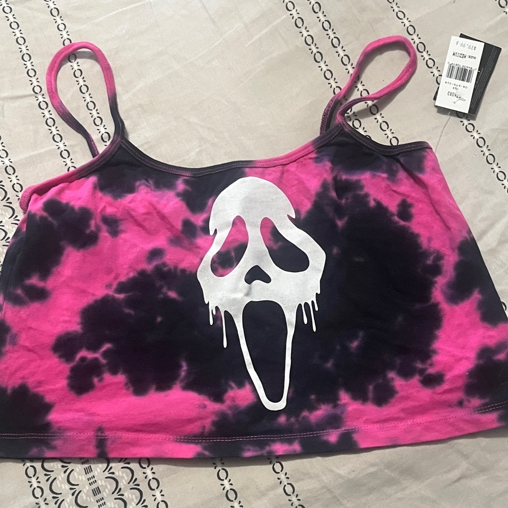 Pink and Black Tie-Dye Tank Top